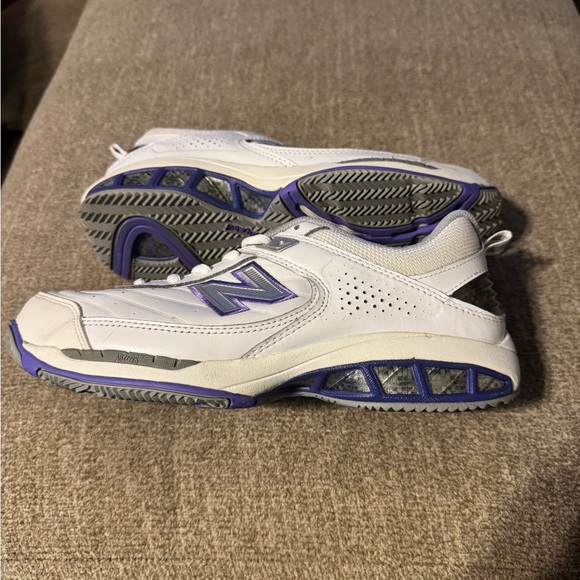 New Balance Women's 806 Gray and Purple tennis shoes - Picture 8 of 11